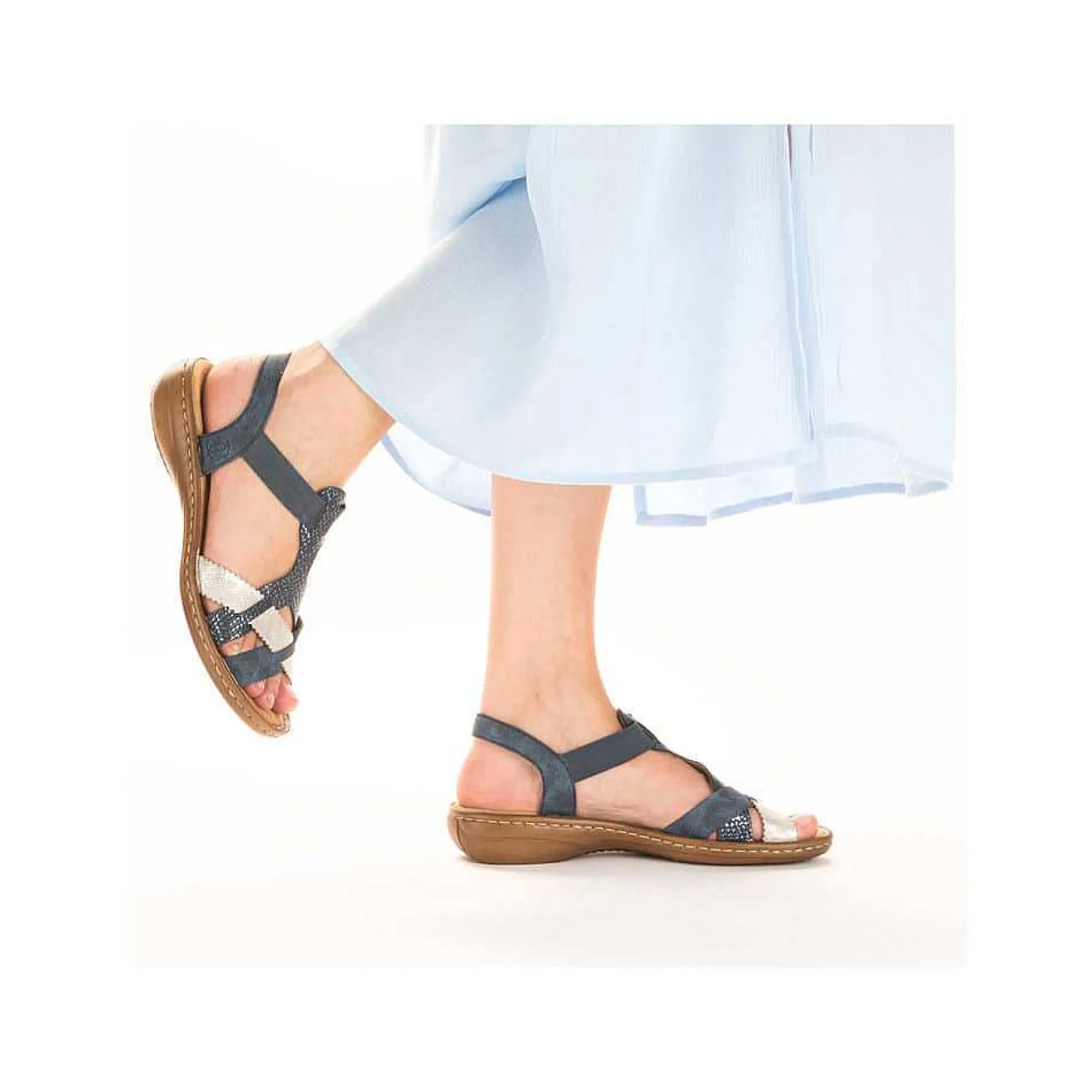 Rieker Sandals & Sandals-Women'S Strappy Sandals Pacific Blue