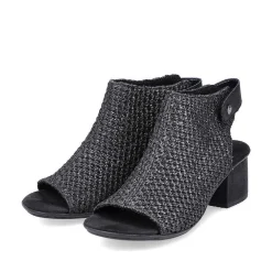 Rieker Heeled Shoes-Women'S Strappy Sandals Jet Black