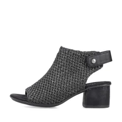 Rieker Heeled Shoes-Women'S Strappy Sandals Jet Black