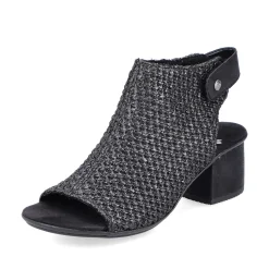 Rieker Heeled Shoes-Women'S Strappy Sandals Jet Black