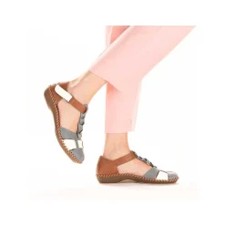 Rieker Sandals & Sandals-Women'S Strappy Sandals Sky Blue-Nut Brown