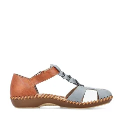 Rieker Sandals & Sandals-Women'S Strappy Sandals Sky Blue-Nut Brown