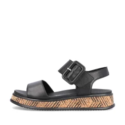Rieker Sandals & Sandals-Women'S Strappy Sandals Midnight Black