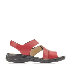 Rieker Colorful Styles-Women'S Strappy Sandals Cherry Red