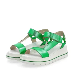 Rieker Colorful Styles-Women'S Strappy Sandals Emerald Green Metallic