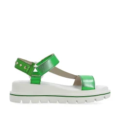 Rieker Colorful Styles-Women'S Strappy Sandals Emerald Green Metallic