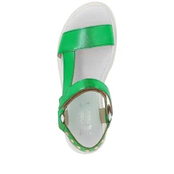 Rieker Colorful Styles-Women'S Strappy Sandals Emerald Green Metallic
