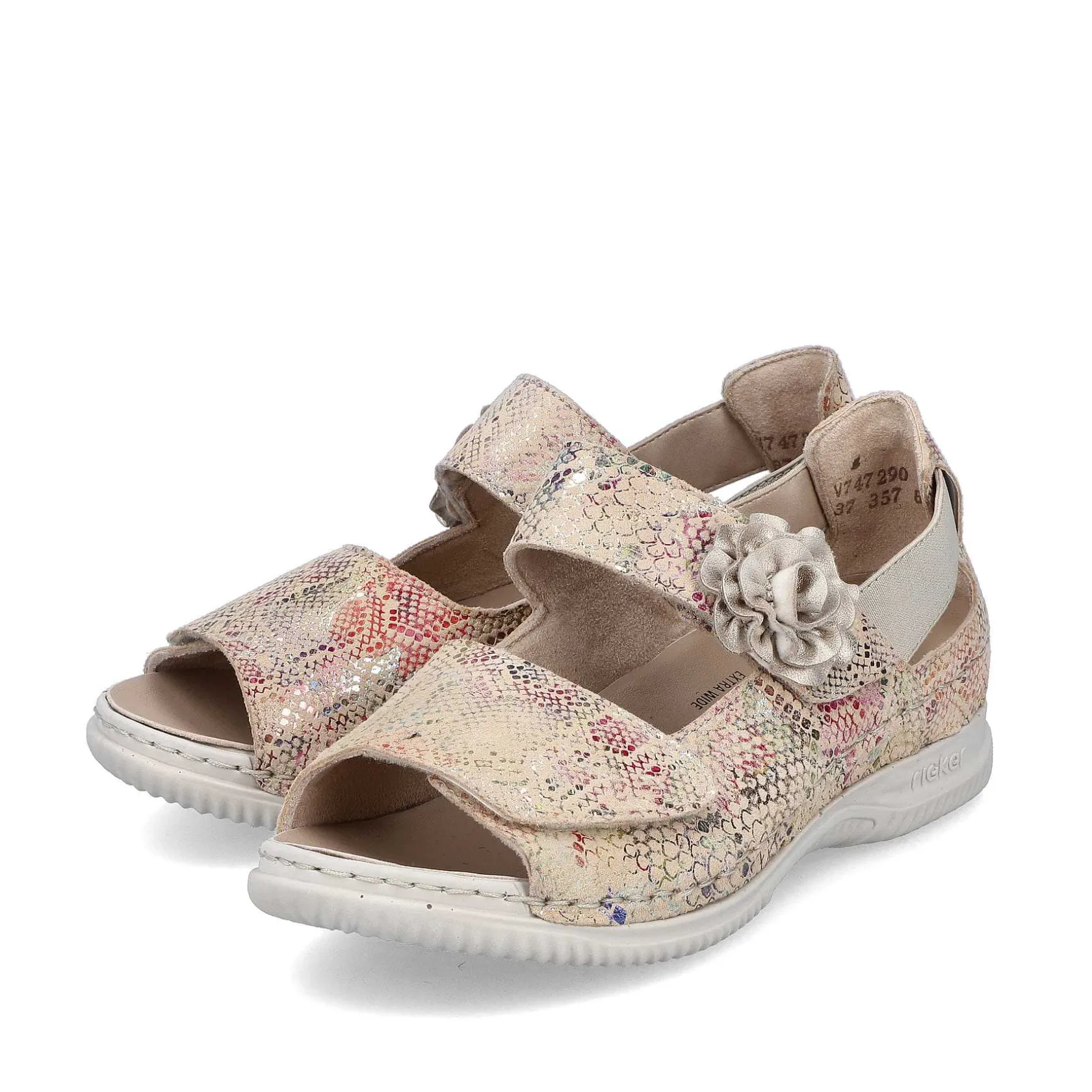Rieker Sandals & Sandals-Women'S Strappy Sandals Multi-Cream