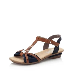Rieker Sandals & Sandals-Women'S Strappy Sandals Sea Blue-Brown