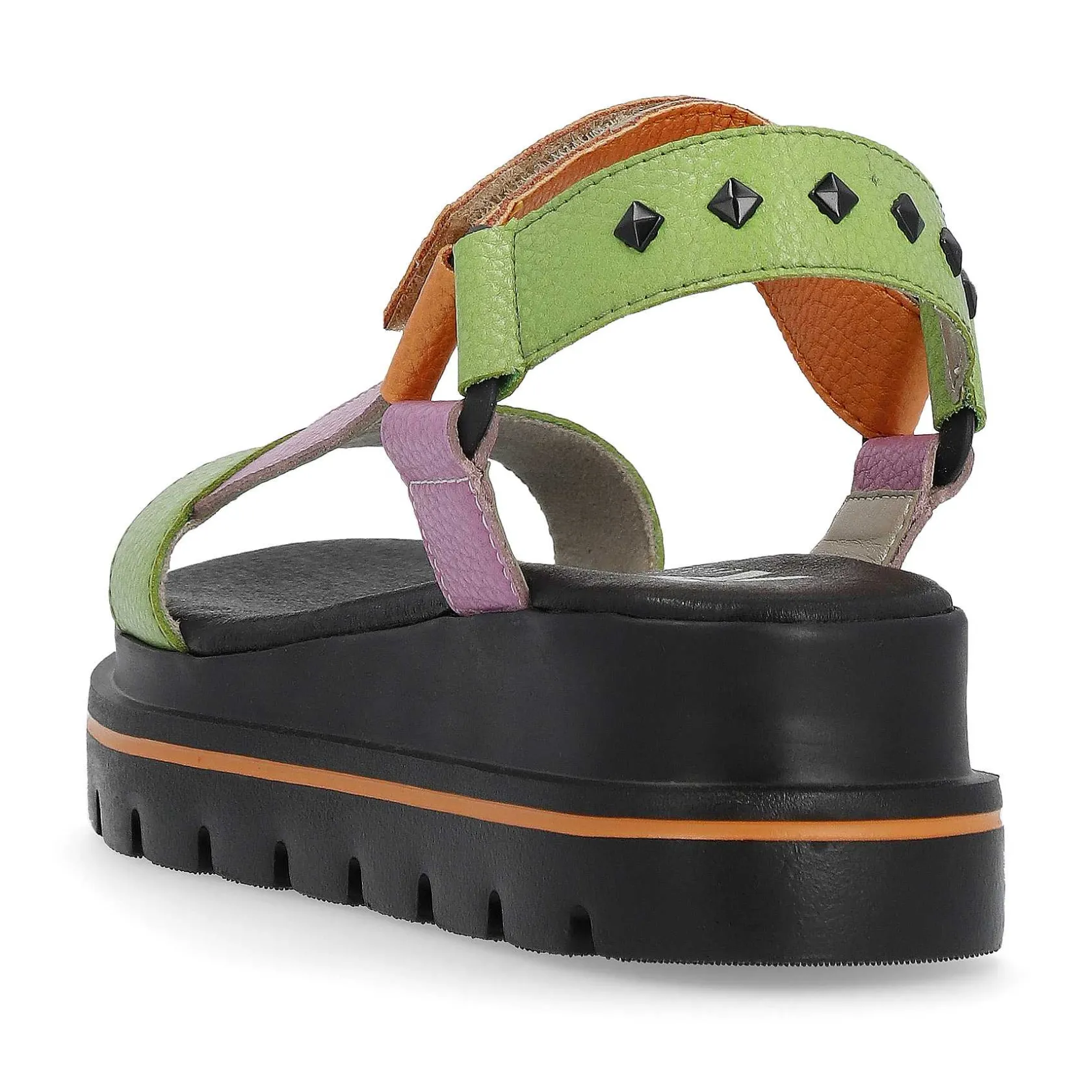 Rieker Colorful Styles-Women'S Strappy Sandals Black-Green-Pink-Orange