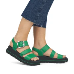 Rieker Colorful Styles-Women'S Strappy Sandals Emerald Green