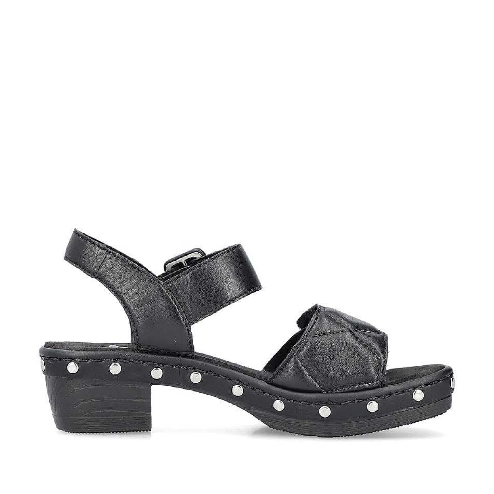 Rieker Heeled Shoes-Women'S Strappy Sandals Asphalt Black