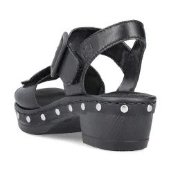 Rieker Heeled Shoes-Women'S Strappy Sandals Asphalt Black