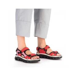 Rieker Colorful Styles-Women'S Trekking Sandals Fire Red
