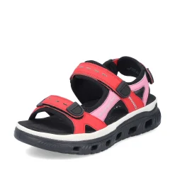 Rieker Colorful Styles-Women'S Trekking Sandals Fire Red