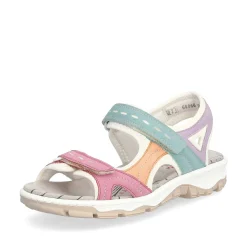 Rieker Colorful Styles-Women'S Trekking Sandals White-Multicolored