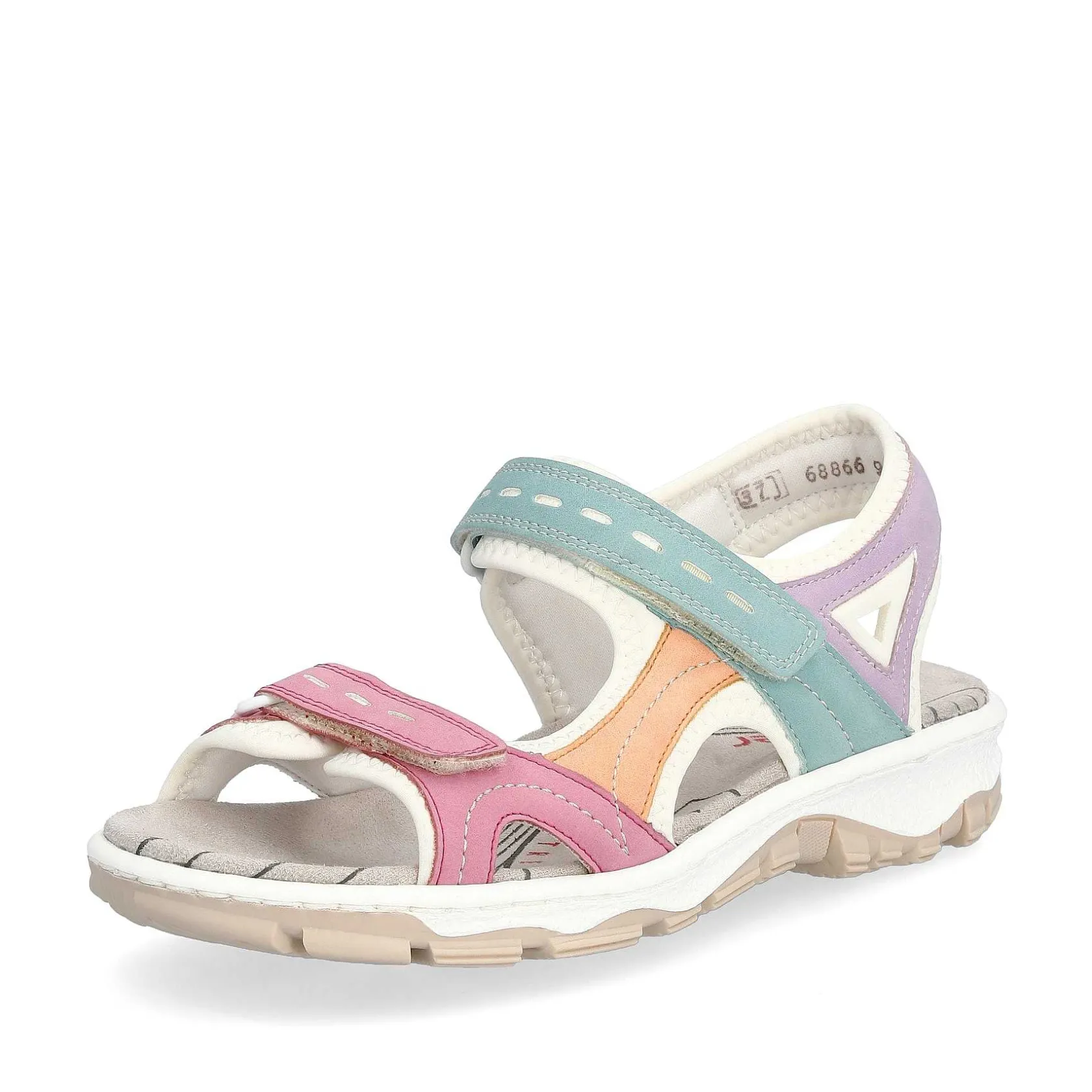 Rieker Colorful Styles-Women'S Trekking Sandals White-Multicolored