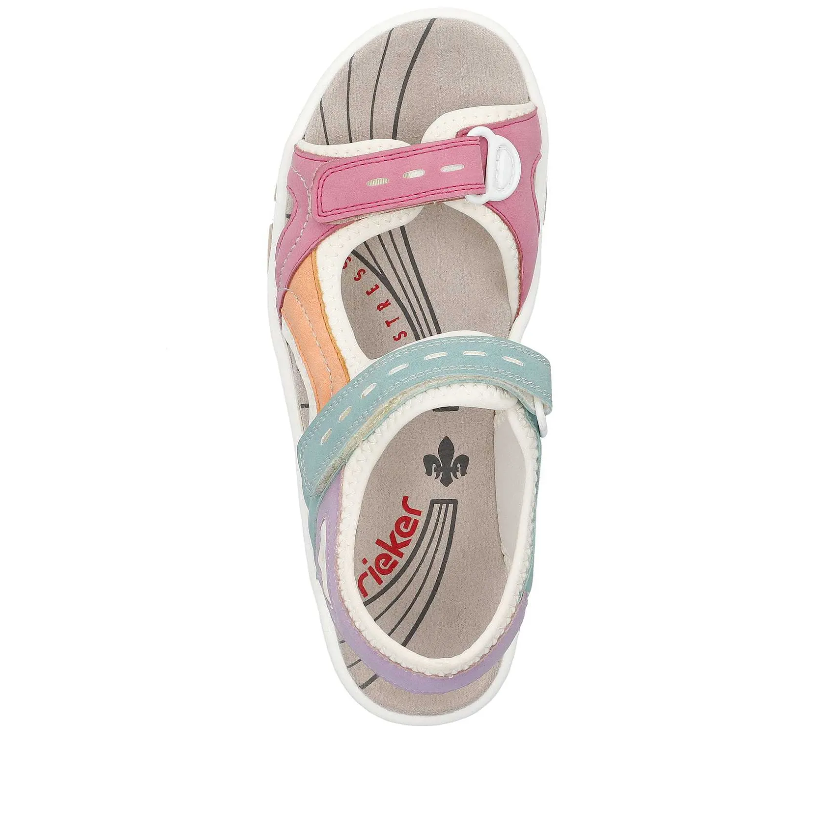 Rieker Colorful Styles-Women'S Trekking Sandals White-Multicolored