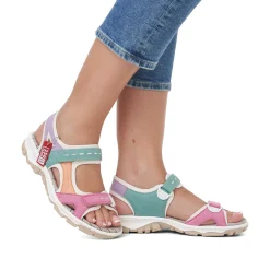 Rieker Colorful Styles-Women'S Trekking Sandals White-Multicolored
