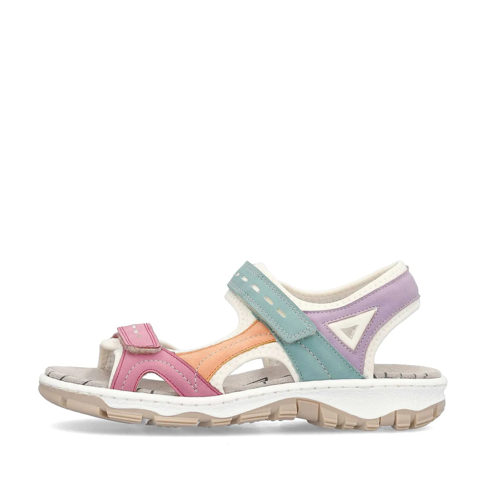 Rieker Colorful Styles-Women'S Trekking Sandals White-Multicolored