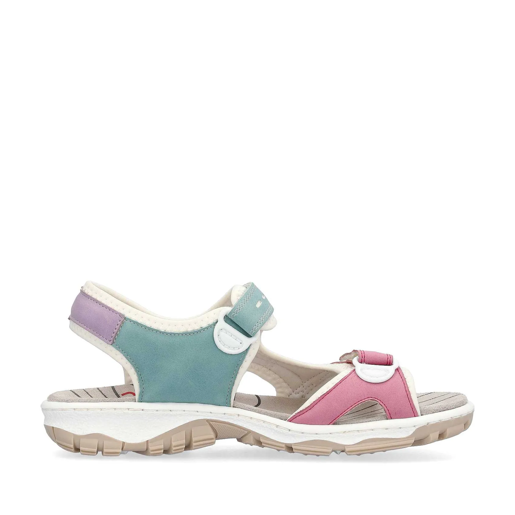 Rieker Colorful Styles-Women'S Trekking Sandals White-Multicolored