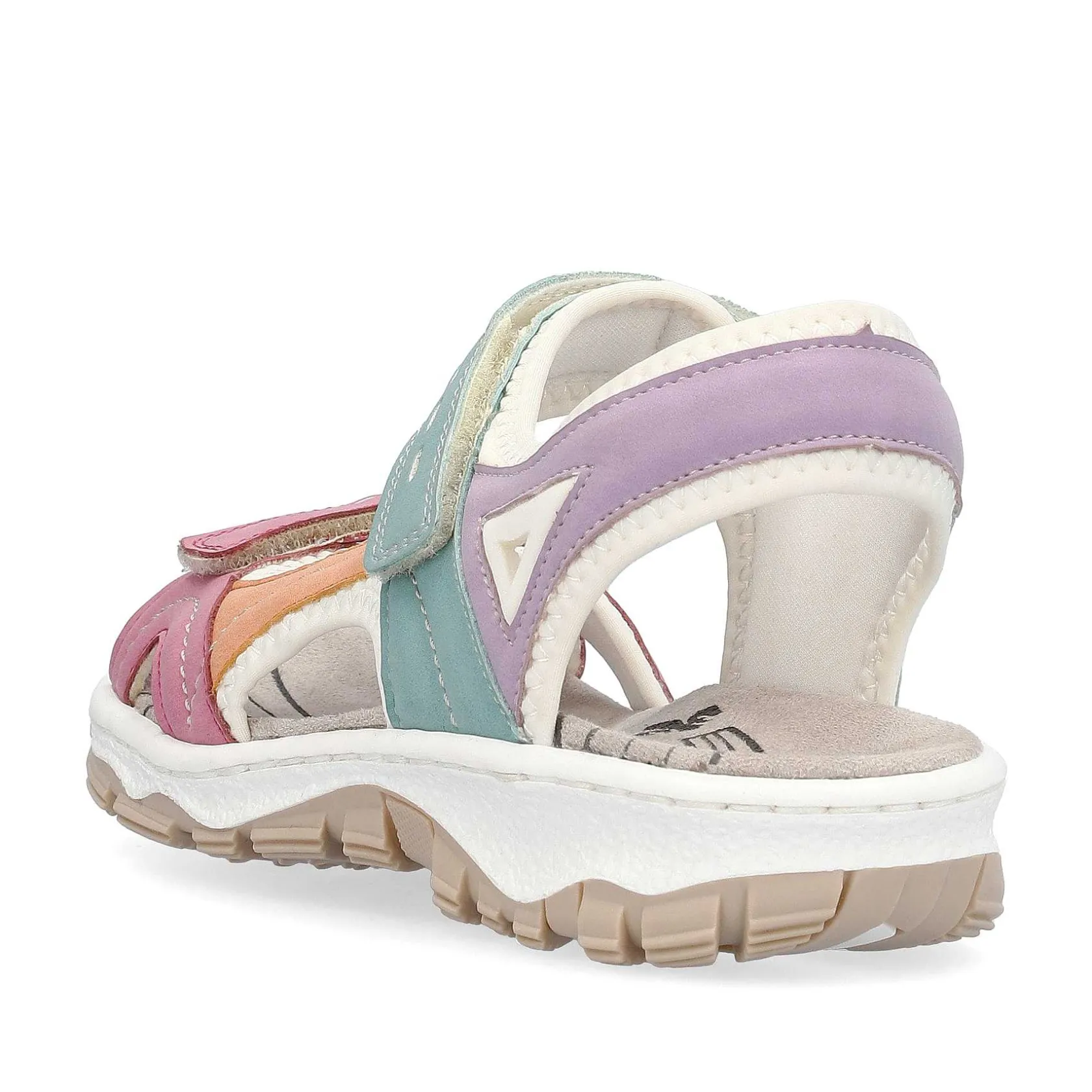 Rieker Colorful Styles-Women'S Trekking Sandals White-Multicolored