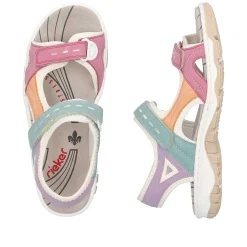 Rieker Colorful Styles-Women'S Trekking Sandals White-Multicolored