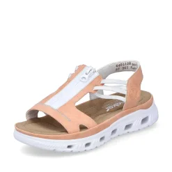 Rieker Colorful Styles-Women'S Trekking Sandals Pastel Orange