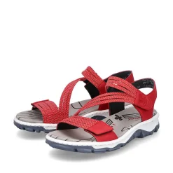 Rieker Colorful Styles-Women'S Trekking Sandals Cherry Red