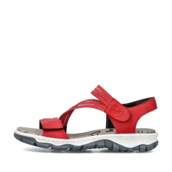 Rieker Colorful Styles-Women'S Trekking Sandals Cherry Red