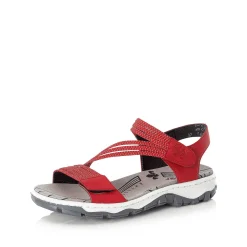 Rieker Colorful Styles-Women'S Trekking Sandals Cherry Red
