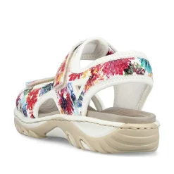 Rieker Colorful Styles-Women'S Trekking Sandals Floral-Pure White