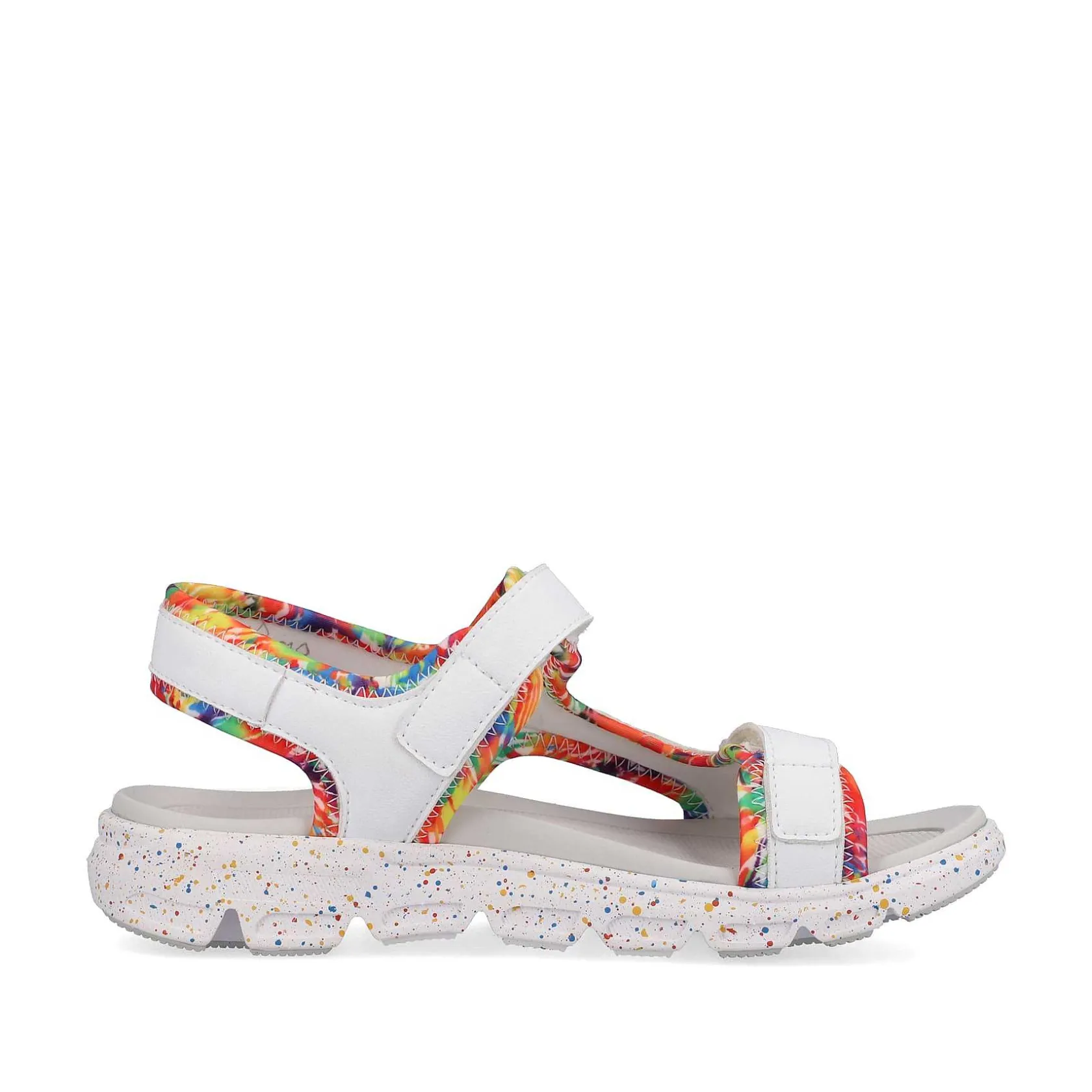 Rieker Sandals & Sandals-Women'S Trekking Sandals Swan-White Rainbow