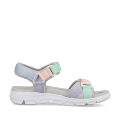 Rieker Colorful Styles-Women'S Trekking Sandals Mint-Green Soft-Pink Lilac