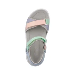 Rieker Colorful Styles-Women'S Trekking Sandals Mint-Green Soft-Pink Lilac