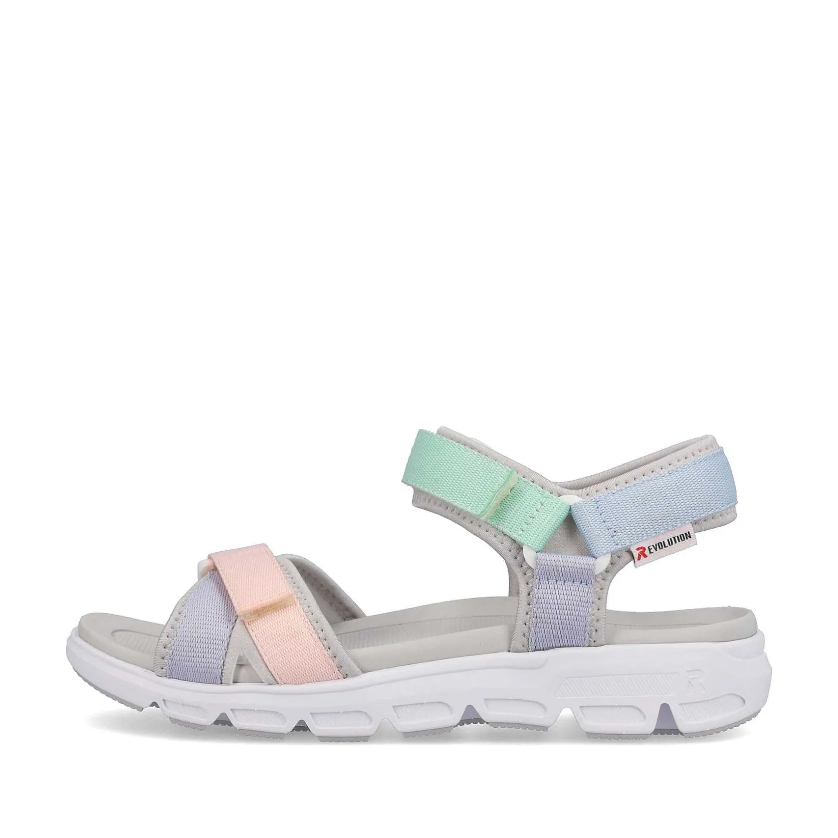 Rieker Colorful Styles-Women'S Trekking Sandals Mint-Green Soft-Pink Lilac