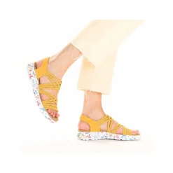 Rieker Colorful Styles-Women'S Trekking Sandals Sunflower Yellow-Multi