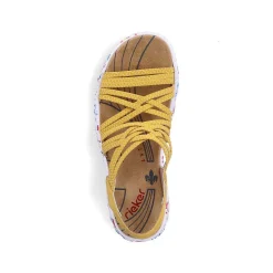 Rieker Colorful Styles-Women'S Trekking Sandals Sunflower Yellow-Multi