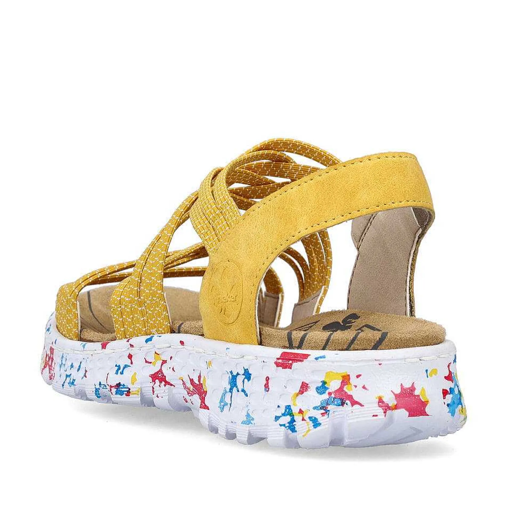 Rieker Colorful Styles-Women'S Trekking Sandals Sunflower Yellow-Multi