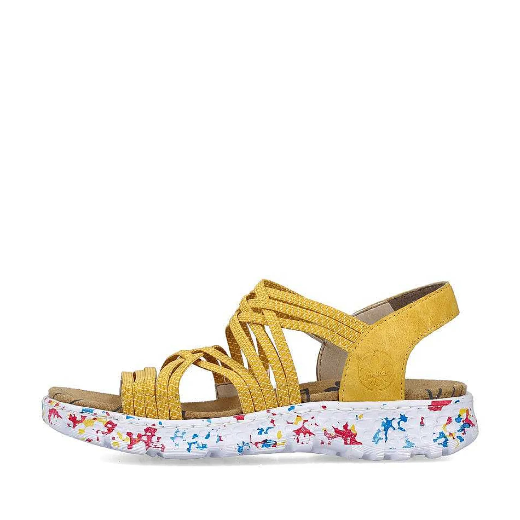 Rieker Colorful Styles-Women'S Trekking Sandals Sunflower Yellow-Multi