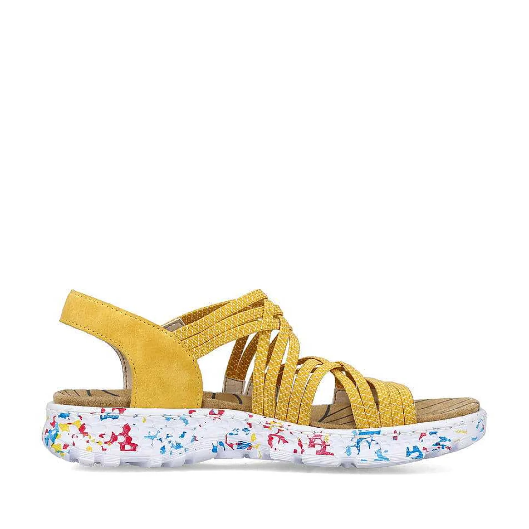 Rieker Colorful Styles-Women'S Trekking Sandals Sunflower Yellow-Multi