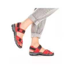 Rieker Colorful Styles-Women'S Trekking Sandals Fire Red