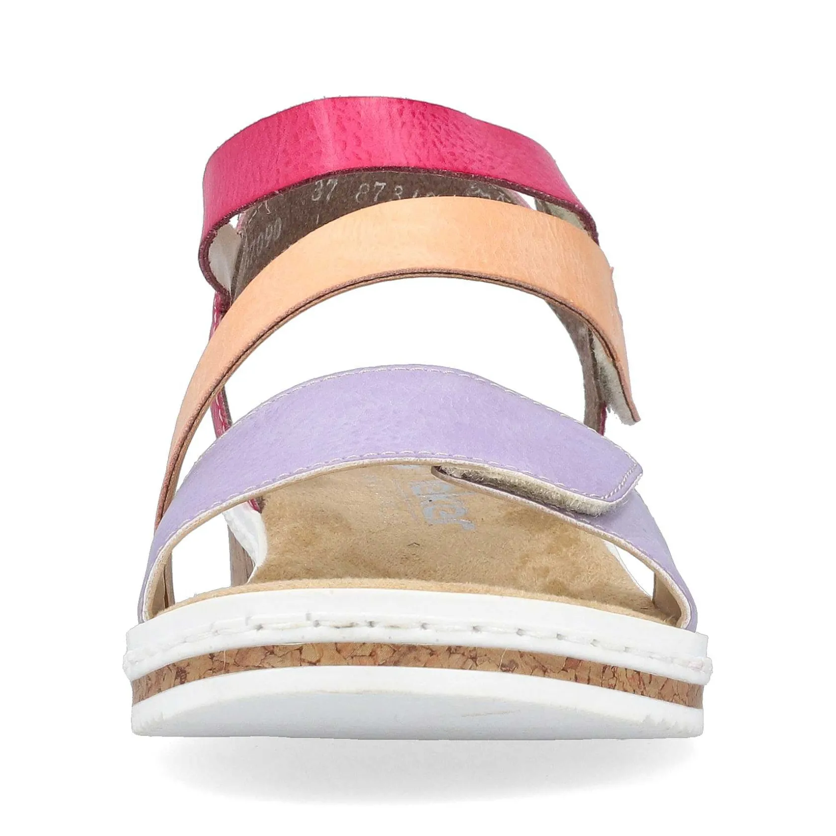 Rieker Heeled Shoes-Women'S Wedge Sandals Purple-Pink-Salmon