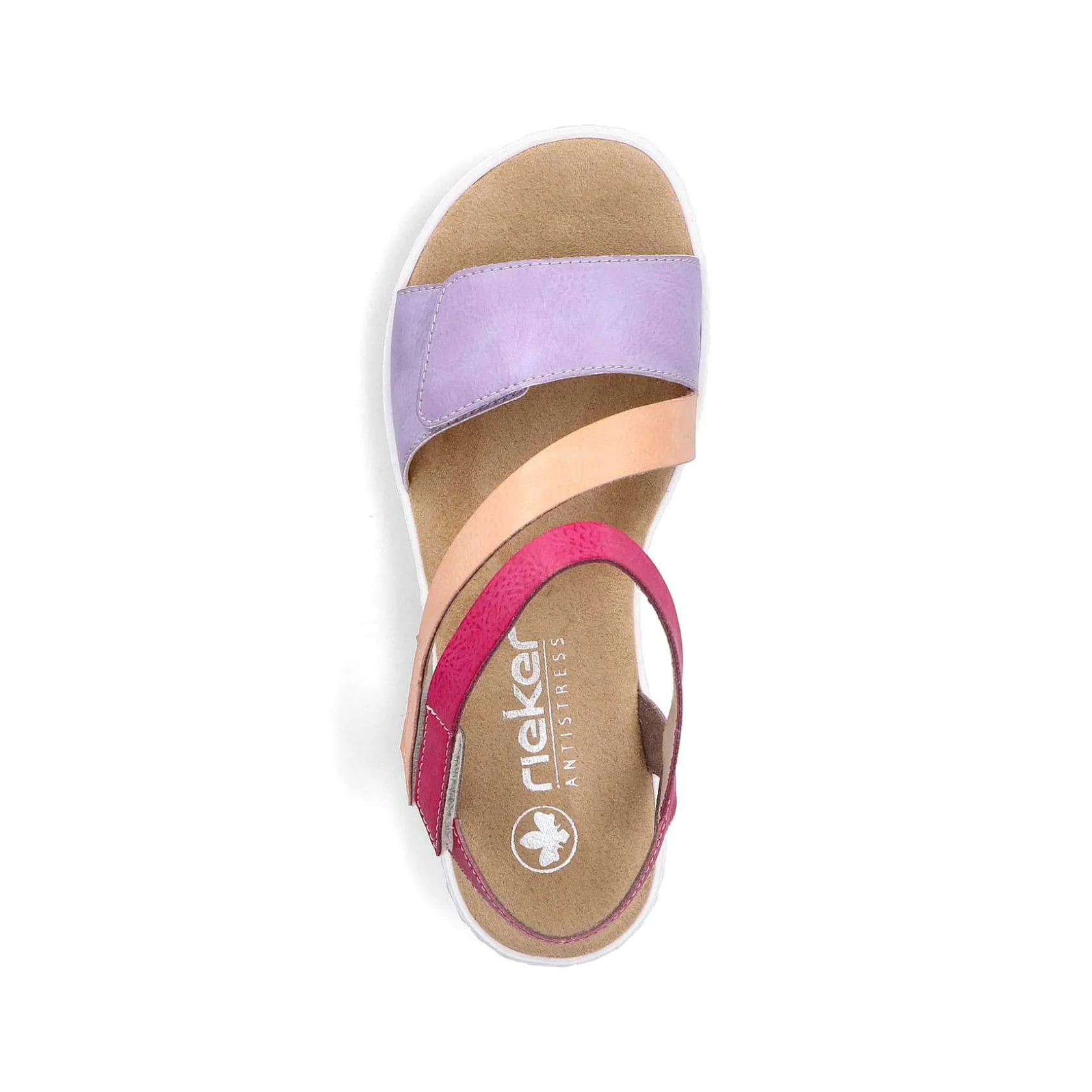 Rieker Heeled Shoes-Women'S Wedge Sandals Purple-Pink-Salmon
