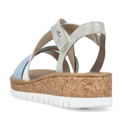 Rieker Heeled Shoes-Women'S Wedge Sandals Pastel Blue