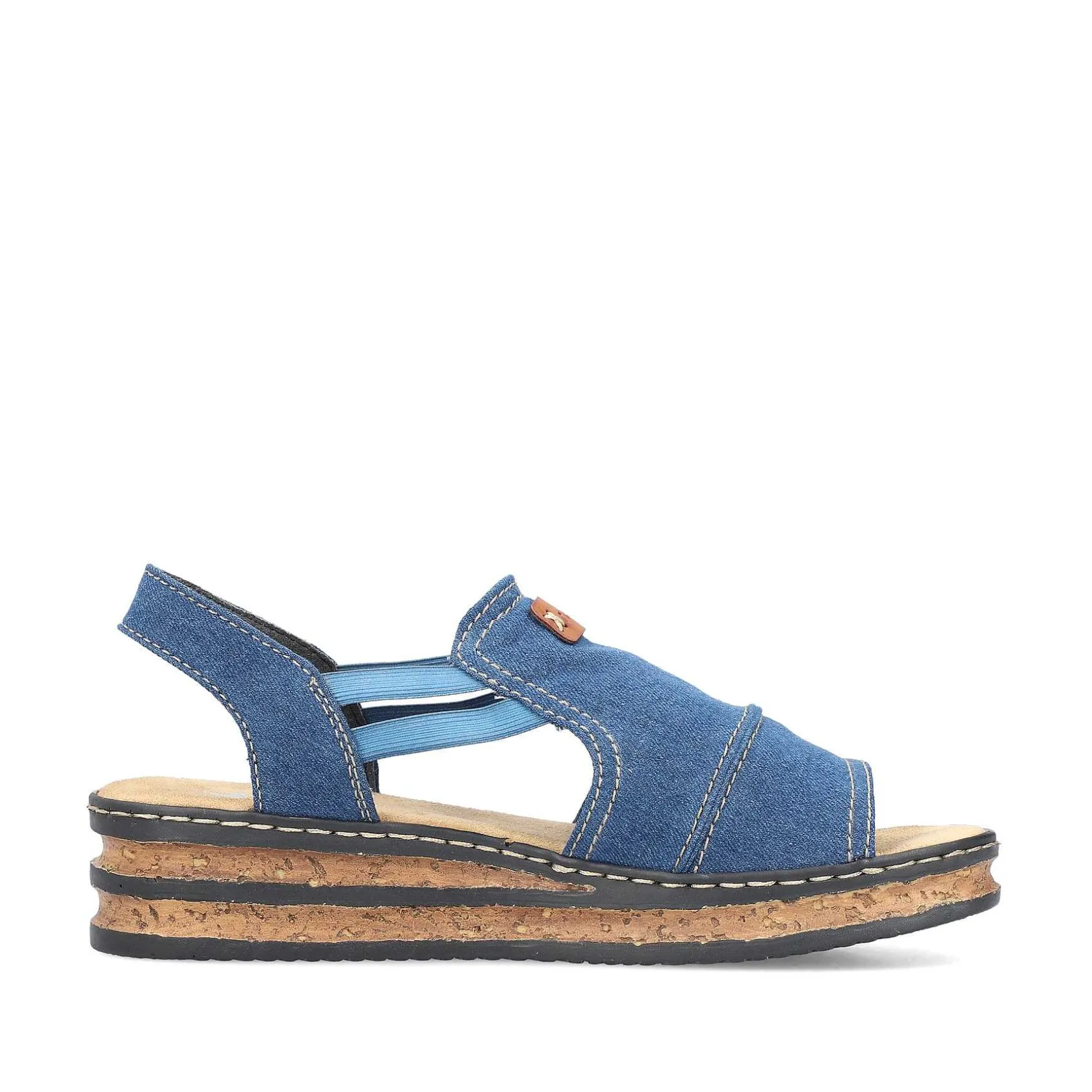 Rieker Heeled Shoes-Women'S Wedge Sandals Sea Blue