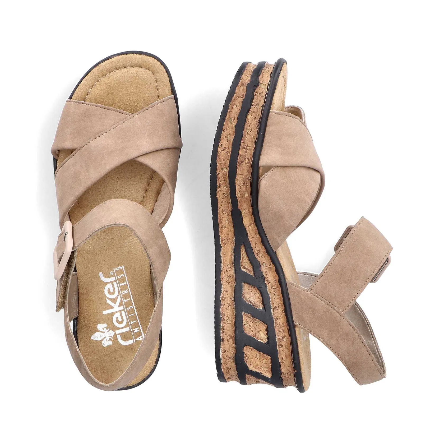 Rieker Heeled Shoes-Women'S Wedge Sandals Sand Beige