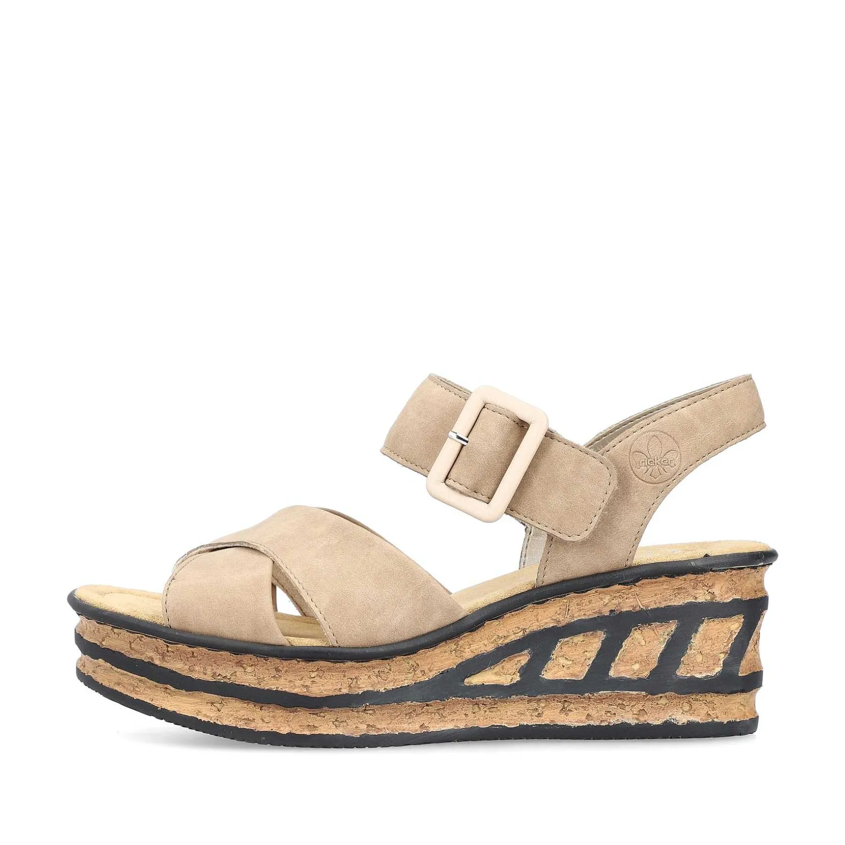 Rieker Heeled Shoes-Women'S Wedge Sandals Sand Beige