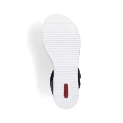 Rieker Summer Shoes-Women'S Wedge Sandals Matt Black