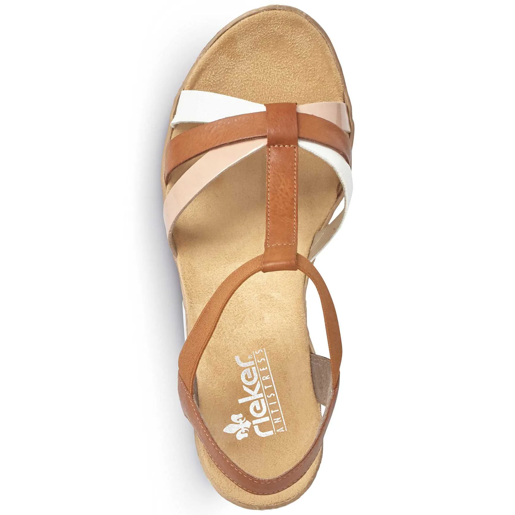 Rieker Heeled Shoes-Women'S Wedge Sandals Coffee Brown